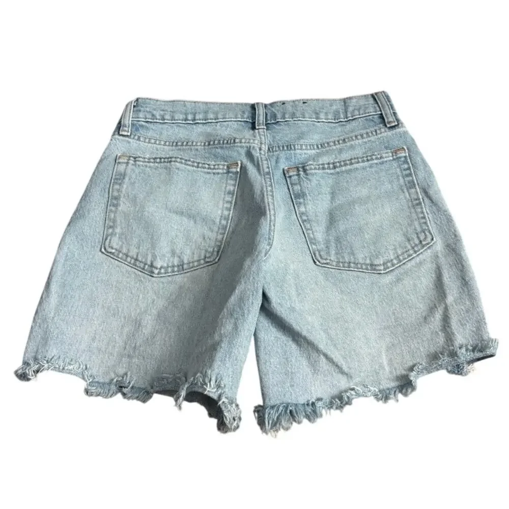 Gap Cheeky Midi‎ Short High Rise Light Wash 90s Y2k Women's 26
